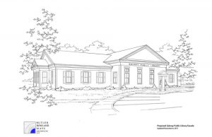 Architect's drawing of new building