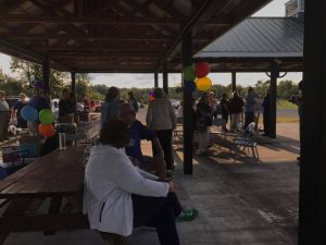 Music and visiting with neighbors at the Community Ice Cream Social Aug. 25.