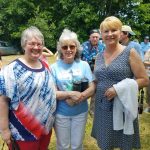 Library Director Deb Flint and her mom were among those who braved the heat!, with Mary Beth Walsh.