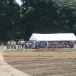 Tent in background