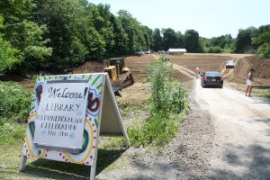 Sign welcoming to Groundbreaking ceremony