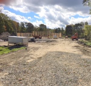 Driveway and library building in distance