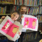 Kids making Valentine's Day cards