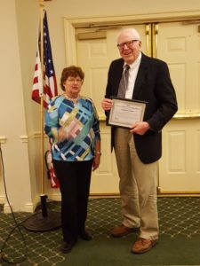 Fred Baily receiving award as Trustee of the Year.