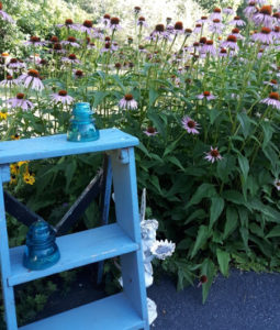 small step ladder, flowers, fairy